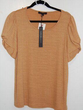 NWT, mustard colored, gathered sleeve top